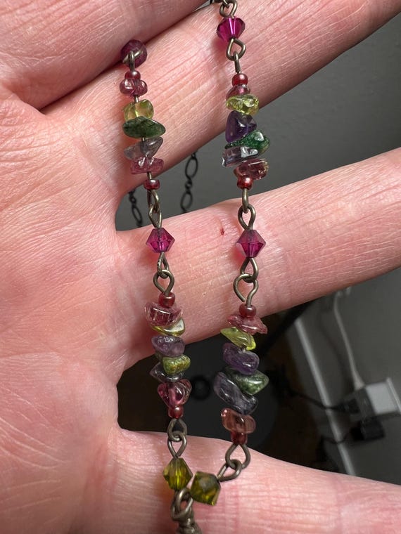 Oxidized Sterling Silver Ruby Jade Necklace, Tour… - image 11