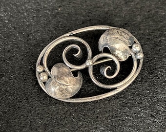 Spilla vintage John L Denmark in argento sterling / 6g / Gioiello scandinavo modernista di metà secolo