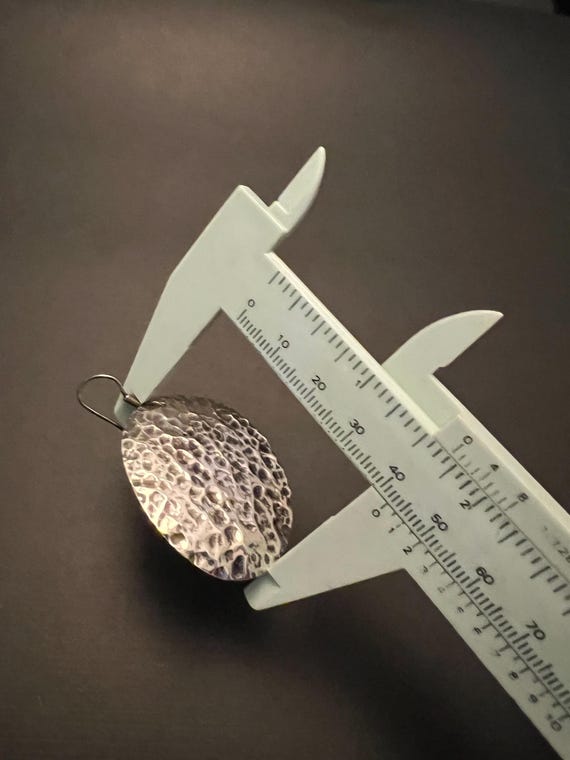 Hammered Sterling Silver Disc Earrings: 925 State… - image 10