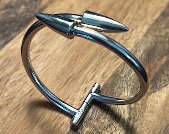 Vintage Taxco Sterling Silver Arrowhead Bracelet • Modernist Mexican Bangle