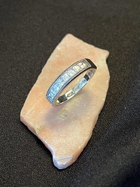 Sterling Silver Princess Cut CZ Band