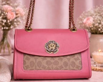 Coach Hampton Legacy Andrea Florentine Leather Satchel Shoulder