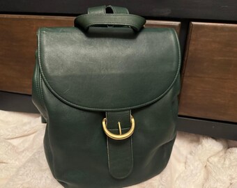 Backpack- Coach Black Leather Mini Daypack With Top Handle and