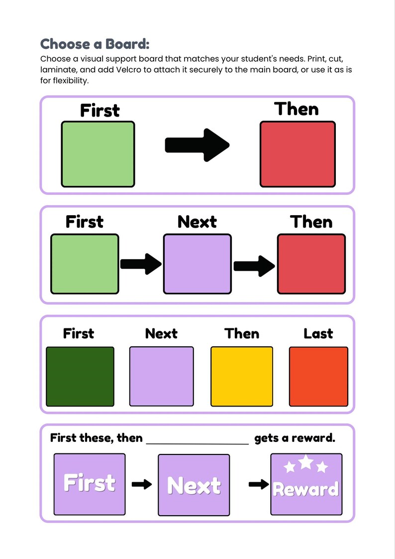 Options Box Visual Visual Support Boards | Routine Visuals for Autism, ADHD (digital ...