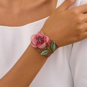 Floral Cuff Bracelet for Women – 18K Gold Plated Brass – Handmade Jewelry for Special Occasions, Statement Style & Meaningful Gifting