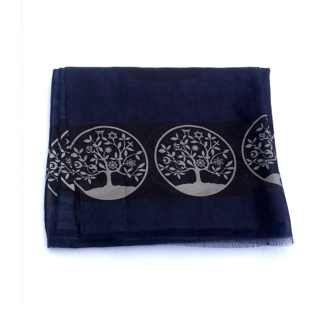 LONG SCARF TREE OF LIFE