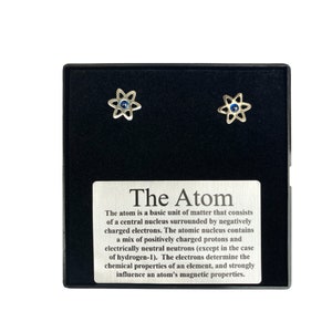 Science post earrings Atom post earrings science stud earrings atom stud earrings