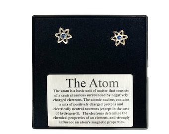 Science post earrings Atom post earrings science stud earrings atom stud earrings