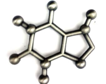 Caffeine molecule lapel pin