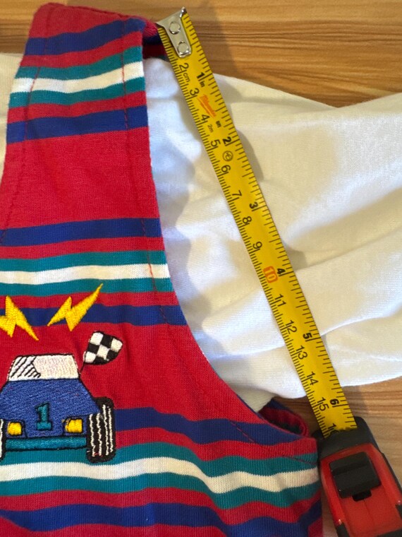 Vintage 90s All Mine Toddler Outfit Set Deadstock 24M Racing Car Baby Clothes New View 3