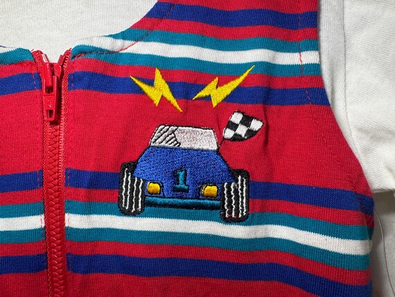 Vintage 90s All Mine Toddler Outfit Set Deadstock 24M Racing Car Baby Clothes New View 4