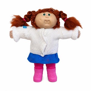 Rare Vintage 1986 Cabbage Patch Kids Doll With Original Outfit Papers Red Hair CPK Doll Collectible