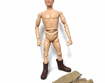 Vintage GI Joe 1964 Hasbro 12” Action Soldier Figure w/ Original Boots & Pants
