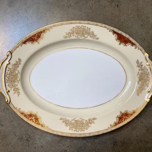 Noritake 4986 Glenwood 11" Oval Serving Platter – Fine China, Gold Trim, Japan