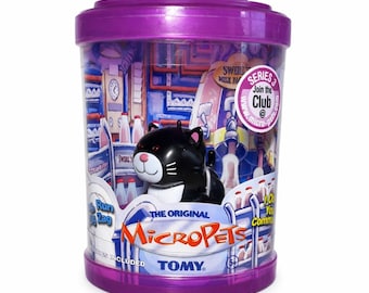 Vintage-stil MicroPets serie 3 virvelkatt NY förseglad Tomy samlarleksak i originalfodral