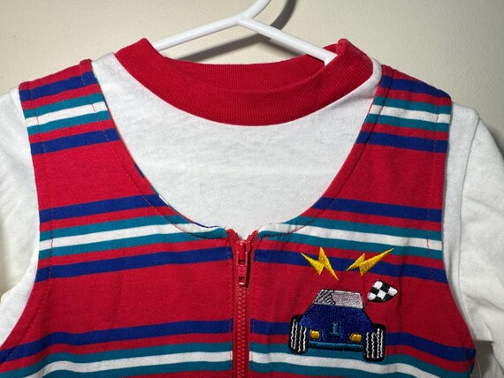Vintage 90s All Mine Toddler Outfit Set Deadstock 24M Racing Car Baby Clothes New View 5