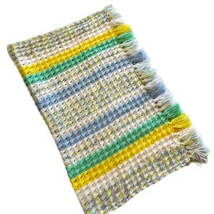 Handmade Crochet Blanket Colorful Throw – 40”x30” – Baby or Lap Blanket