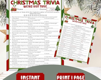 Leuke weetjes Kerst Trivia-spel Friendsmas Game Kids Winter Class Party Games Office Icebreaker Games Kerstfeest Raar maar waar trivia