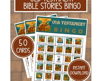 Old Testament Bible Bingo, Old Testament Bible Stories Bingo | Printable Game for Kids | Sunday School Bingo | Kids Church | Family Time