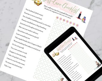 Checklist zelfzorg, Wellness Tracker (digitale download)