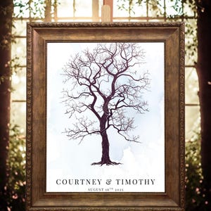 Wedding Thumbprint Tree Guestbook - Traditional, unique guestbook, thumbprint guestbook, unique wedding guestbook, wedding guestbook