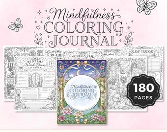 Achtsamkeit Malbuch zur Linderung von Ängsten | Ausdruckbares Erinnerungsbuch, Meditations- & Beruhigungs-Tracker | Canva Vorlage PDF | Digital