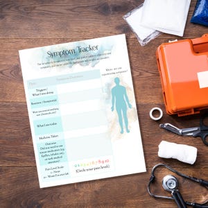 Symptom Tracker, Printable Symptom Tracker, Digital Symptom Tracker, Pain Tracker, Chronic Illness Tracker, Trigger Log, Trigger Tracker