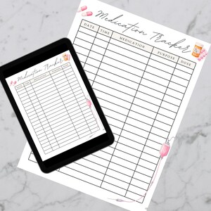 Medication Tracker, planner page, digital planner, printable planner, medication log, med journal