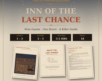 D&D 5e One-Shot Adventure: Inn of the Last Chance | Levels 1-3 Printable RPG PDF