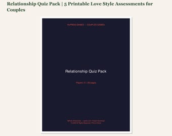 Relationship Quiz Pack | 5 Printable Love Style Assessments for Couples