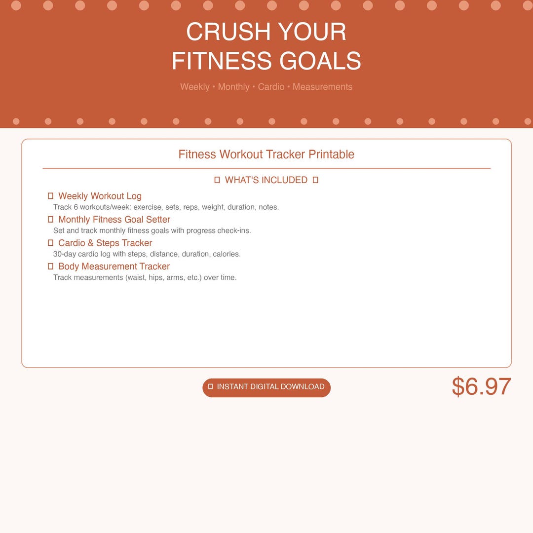Weekly Workout Tracker Sample Fitness Workout Tracker Printable – Weekly Exercise Log & Goal Setter ...