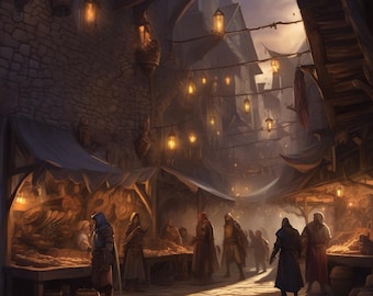 D&D 5e One-Shot Adventure: The Midnight Market | Levels 1-3 Printable RPG PDF
