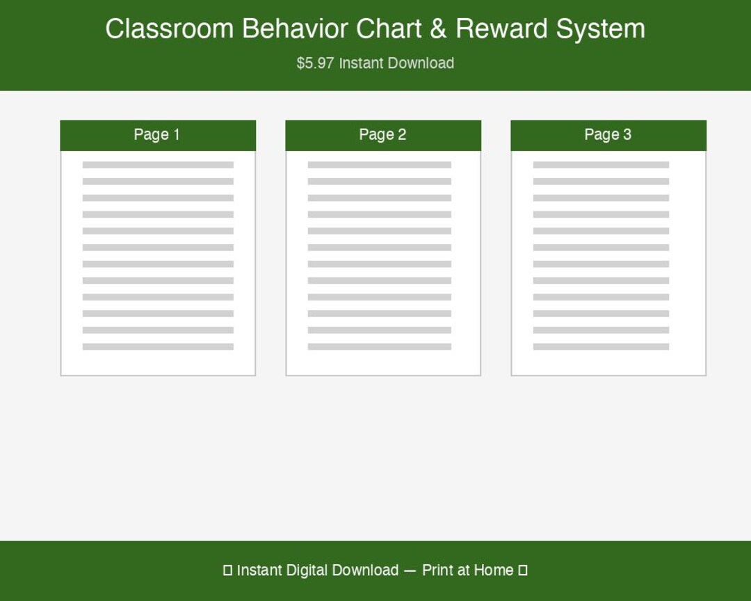 Classroom Behavior Chart Printable Teacher Reward System Kids Printable ...