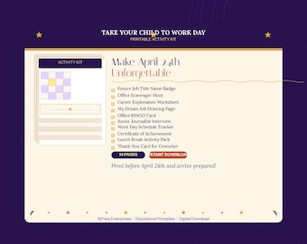 Take Your Child to Work Day Printable Kit | Kids Office Scavenger Hunt (Digital Download)