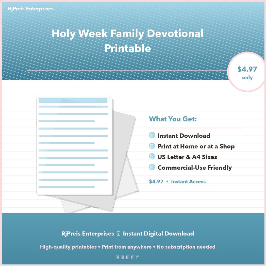 Holy Week Family Devotional Printable | Daily Readings, Activities ...