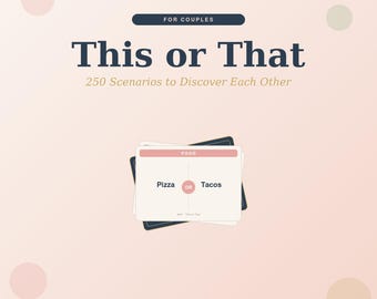This or That Couples Game | 250 Printable Cards | Date Night Game | Anniversary Gift | Couples Conversation Cards | Instant Download PDF