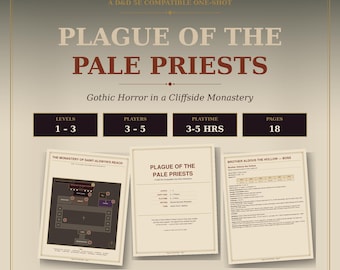D&D 5e One-Shot Adventure: Plague of the Pale Priests | Levels 1-3 Printable RPG PDF