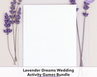 Lavender Dreams Wedding Activity Games Bundle