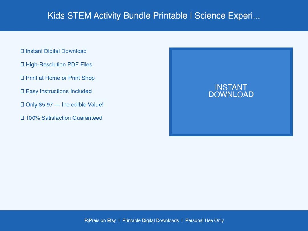 Kids STEM Activity Bundle Printable | Science Experiments Coding ...