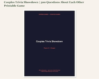 Couples Trivia Showdown | 300 Questions About Each Other Printable Game