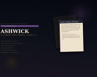 D&D 5e One-Shot Adventure The Haunted Mill of Ashwick | Levels 1-3 | Gothic Horror Mystery | Dungeon Map | Pre-Generated Characters | Print