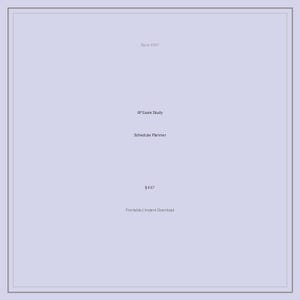 以下が含まれることがあります： 「Rank #567」、「AP Exam Study」、「Schedule Planner」の文字が入った薄紫色のグラフィック。 下には価格「$497」と「Printable | Instant Download」の文字があります。