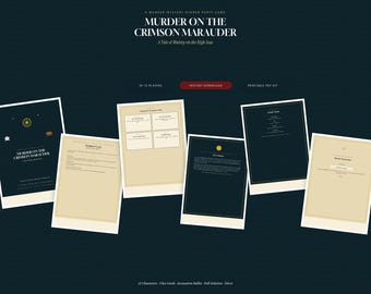 Murder Mystery Dinner Party Game Pirate Ship | 10-15 Players | Printable PDF Kit | Instant Digital Download