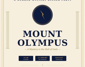 Mount Olympus Murder Mystery Dinner Party Game | 15-20 Players | Greek Gods Theme | Printable PDF | Adult Party Game | Instant Download