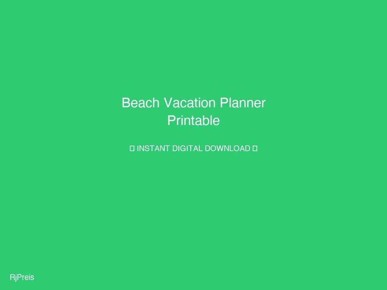 Beach Vacation Planner Printable | Travel Itinerary Template | Beach ...