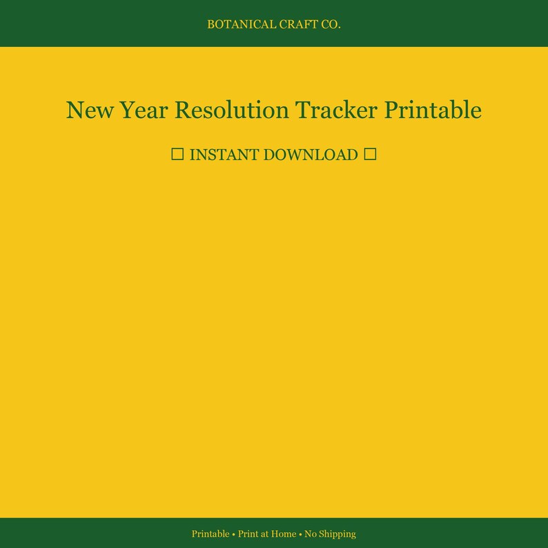 New Year Resolution Tracker Printable – Habit Goal Monthly Check In - Etsy