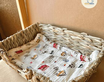 Timothy Hay Bed Set - Handmade Natural Timothy Hay Bed With Machine Washable Soft Fleece Pad for Chinchilla, Guinea Pig, Ferret, and Rabbit