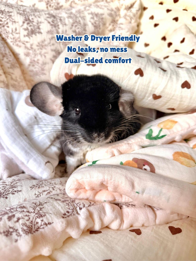 Soft Zone Pad - Handmade Machine Washable and Absorbent Fleece Bedding Cage Liner For Chinchilla, Guinea Pig, Ferret, and Rabbit image 15
