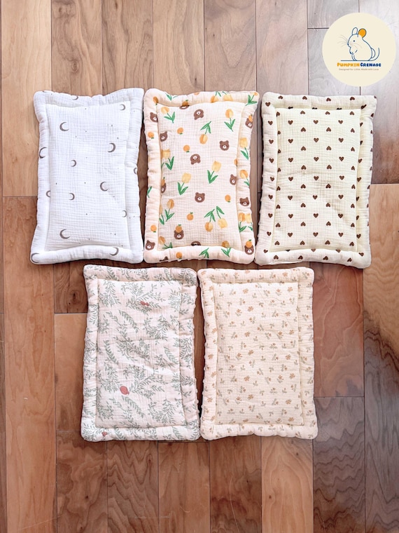 Soft Zone Pad (Small) -  Handmade Machine Washable and Absorbent Fleece Bedding For Chinchilla, Guinea Pig, Ferret, and Rabbit