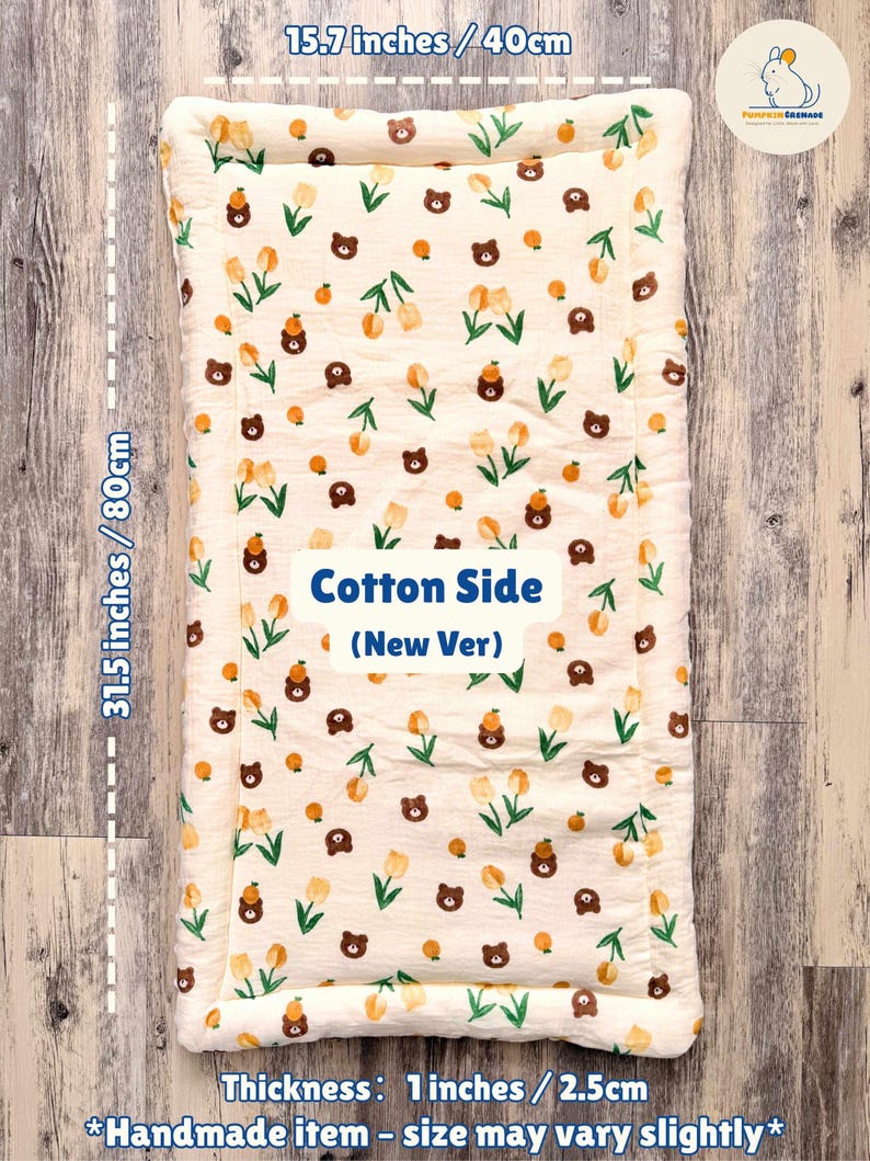 Soft Zone Pad - Handmade Machine Washable and Absorbent Fleece Bedding Cage Liner For Chinchilla, Guinea Pig, Ferret, and Rabbit image 4